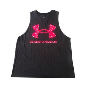 Under Armour Black/Hot Pink Muscle Sleeveless Tee Womens Size L